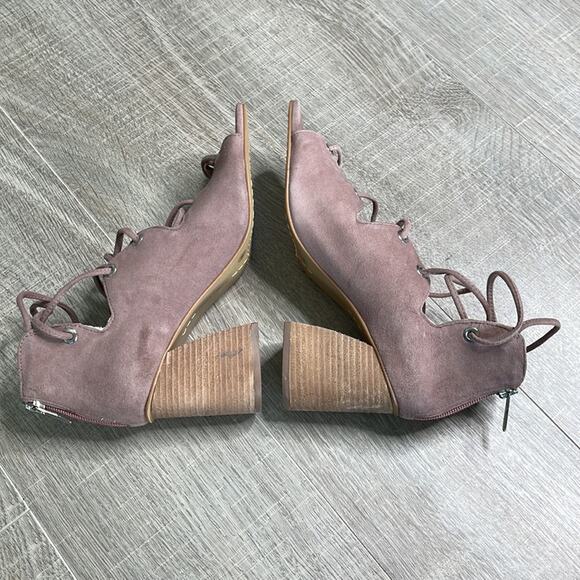 VINCE CAMUTO Mauve Suede Open Toe Strappy Heels Women’s - Picture 6 of 13